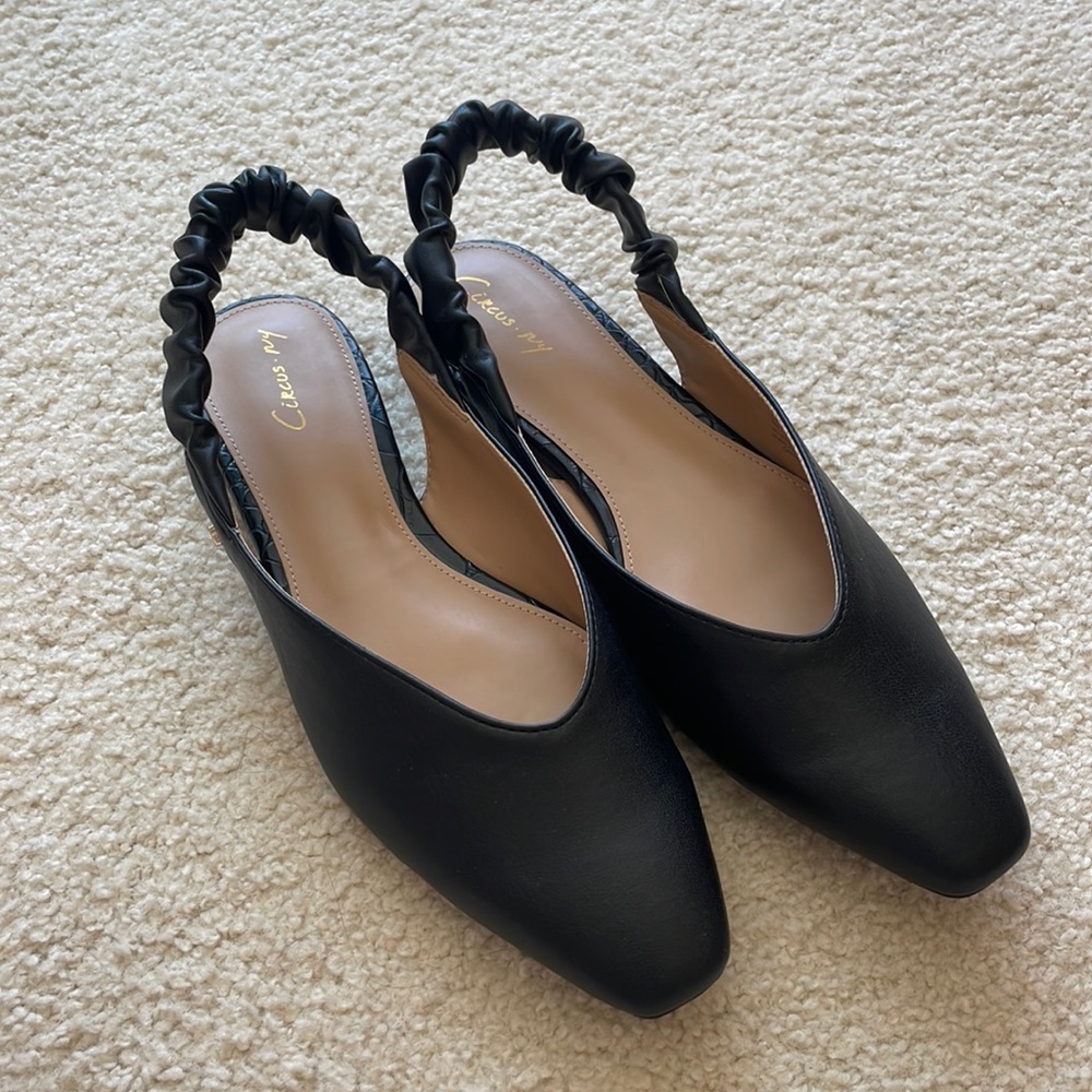 Black Slingback Flats - NEW NEVER USED, w/o box and tags